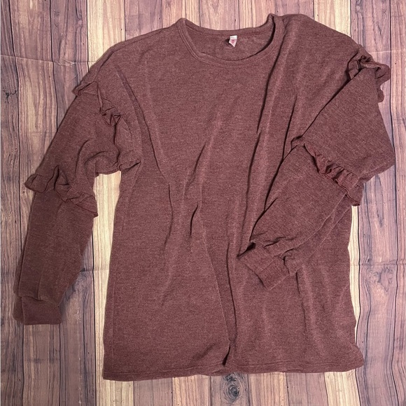 Rose Ruffle Sleeve Sweater - Picture 1 of 2